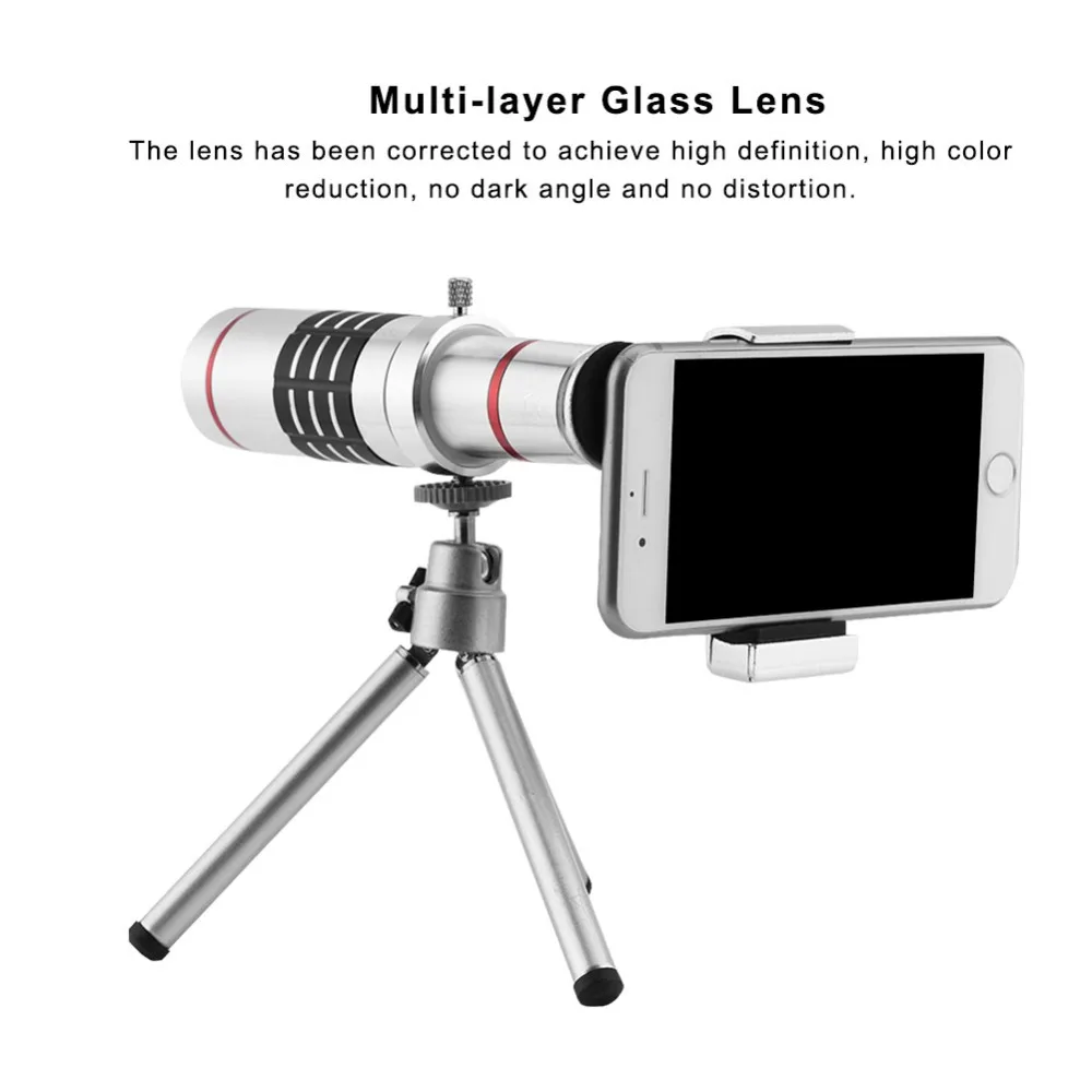 

18X High Definition Camera Lens Monocular Telescope Lens Kit with Tripod for Mobile Phone With User Manual