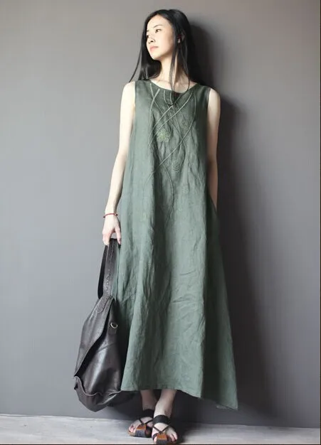 linen cotton maxi dress