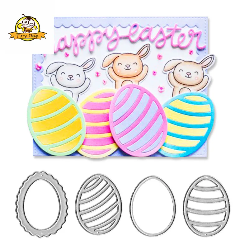 

4Pcs Easter Egg Metal Cutting Dies Scrapbooking Cutting Dies Easter Metal Dies For Card Making Paper Craft Handmade Album