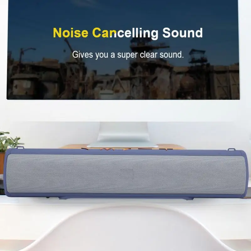 Richer Bass Soundbar Home Theater HIFI Bluetooth Speaker Wireless Stereo Loudspeakers Power Bank TF AUX USB With Strap