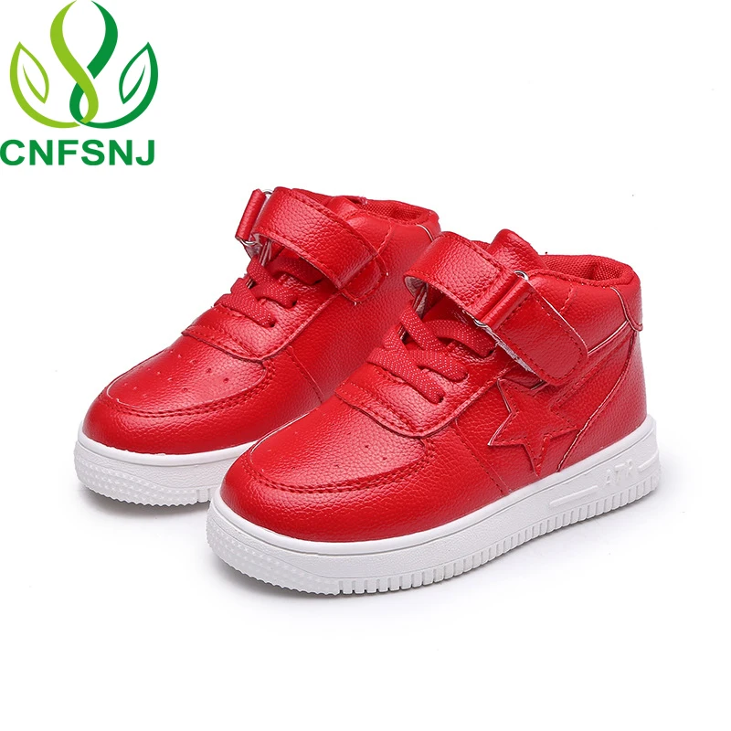 CNFSNJ осенне-зимние парусиновые кроссовки для мальчиков и девочек, кожаные кроссовки для детей, детская повседневная обувь, спортивная обувь для детей, школьная обувь