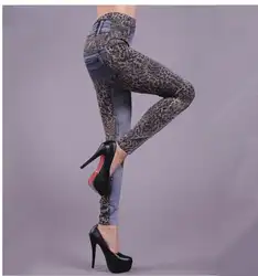 2018 Новый Для женщин пикантные леопардовые Жан Посмотрите Брюки Легинсы Punk Фитнес American Apparel джинсы женщина брюки