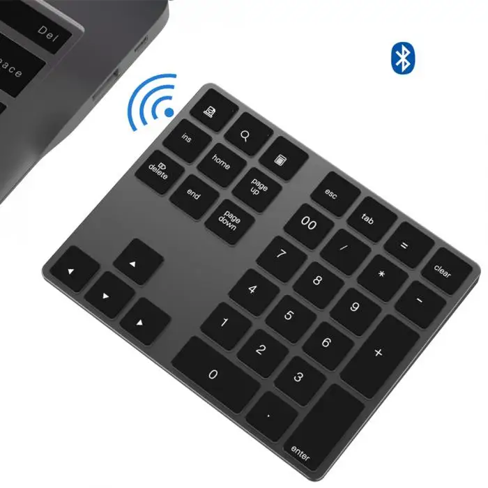 Bluetooth-клавиатура с номером, цифровая мини 34 клавиши, алюминиевый сплав для iOS Android S288