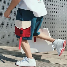 Хип-хоп Бермуды Шорты мужские лоскутные уличные большие карманы корейские брюки карго для мужчин плюс размер мужская одежда Рабочая одежда