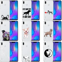 Pit bull capa de silicone transparente, capa do telefone para o animal de estimação huawei p8 p9 p10 p20 lite plus coque