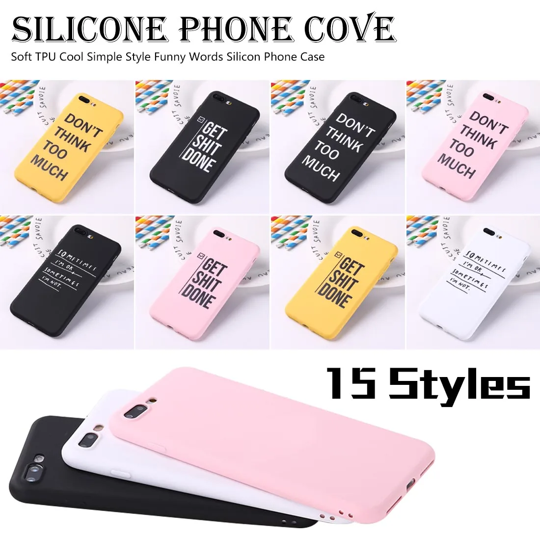 

Cool Simple Style Funny Words Silicon Phone Case For iPhone 7 8 Plus X XS XR XS MAX Soft TPU Phone Case