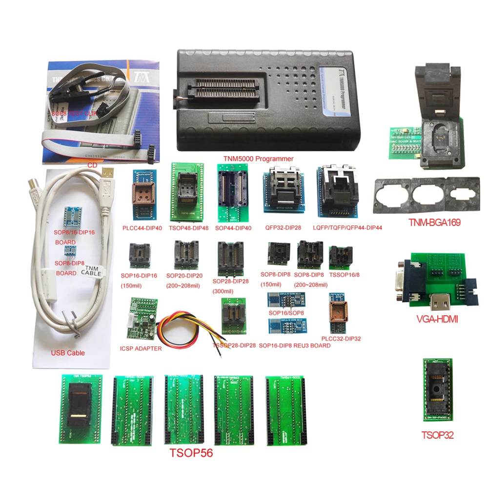

TNM5000 EPROM Nand Programmer+22pc sockets,support all notebook kbc ec controller programmer,for general use and car repair