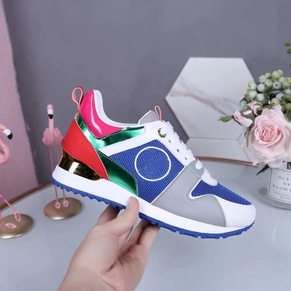 

2019 new hot women's shoes luxury mixed colors belt breathable mesh sports and leisure shoes within increased scrub single shoes