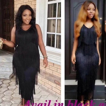 

Fashion Newest Women Black Blue Pink White Sleeve Long 2018 Tassel Luxury Bandage Dress Good Quality Elegant Vestidos Celebrity