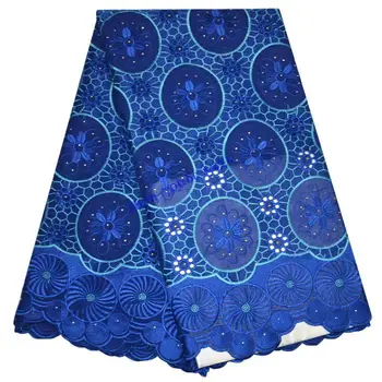 

2018 African lace fabric Latest design nigerian style swiss voile lace fabric High Quality with stones swiss lace fabrics XS004