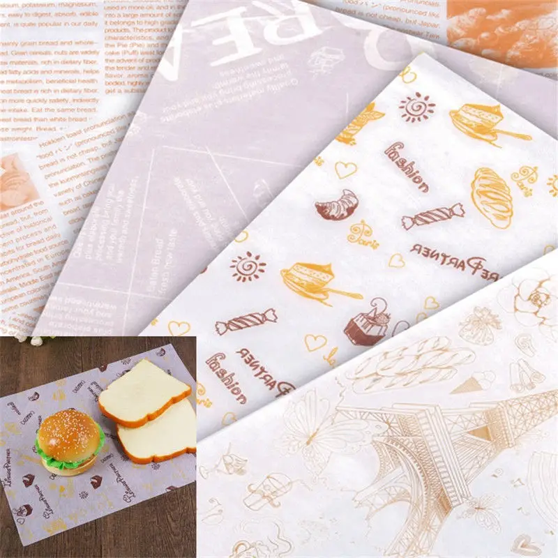 28cmx38cm Food Grade Wax Coated Paper Red Check Dry Wax Paper Deli Wrap