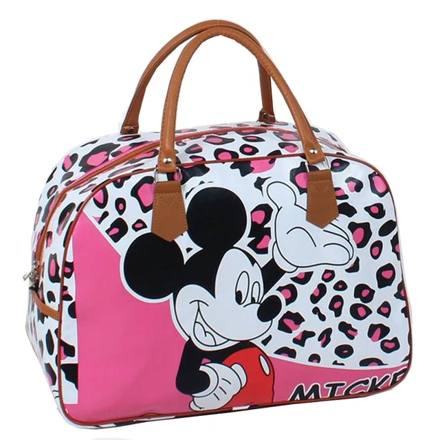 Little Girls PU Leather High Capacity Travel Tote Bag Cartoon Minnie