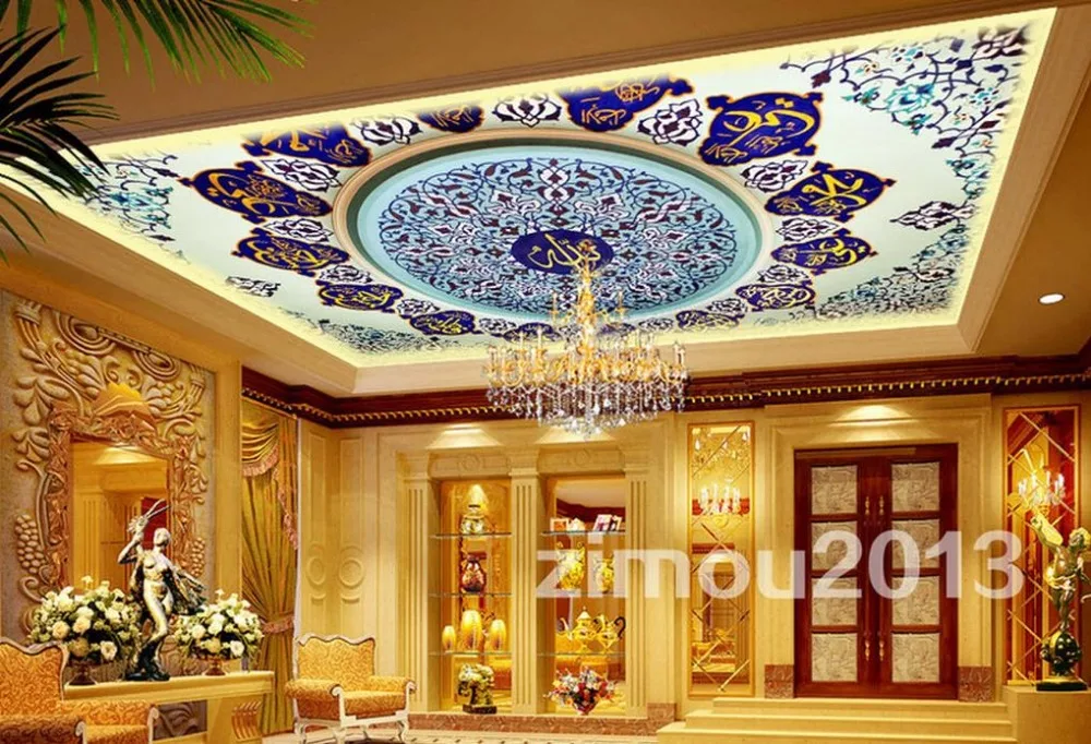 custom 3d ceiling murals wallpaper Classical pattern 3d ceiling photo