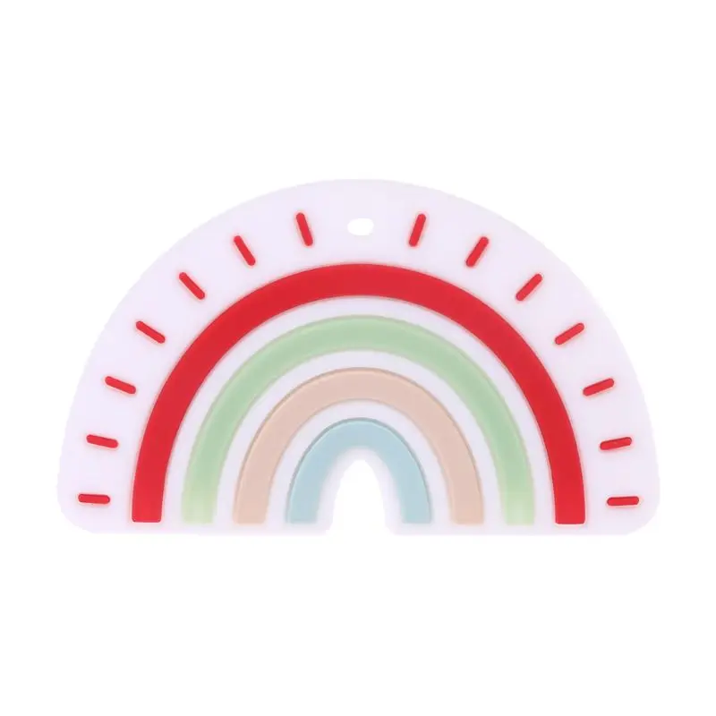 Силиконовый Радужный зубной гель детский Прорезыватель для новорожденных Жевательная пустышка цепи Игрушки для раннего обучения