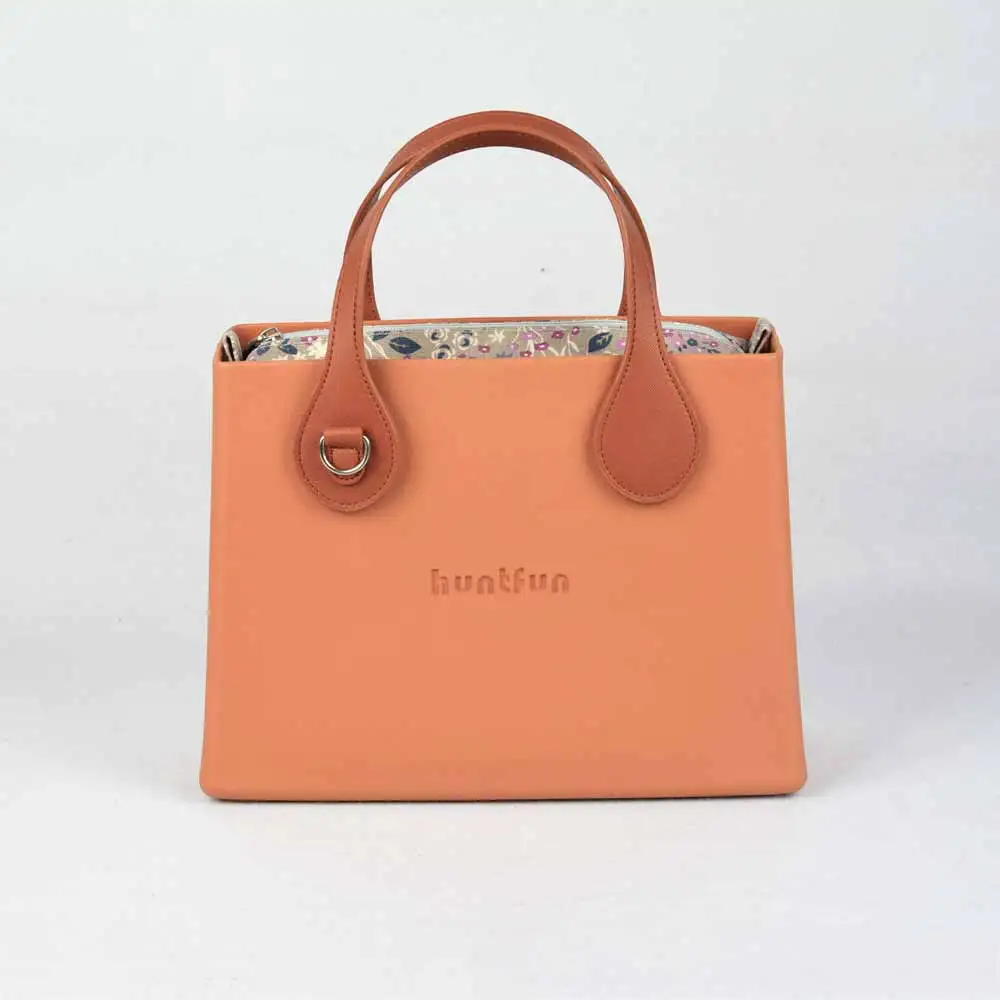 Tanqu huntfun EVA квадратная сумка с цветочной вставкой плоская D buckleHandle водонепроницаемый стиль obag женская сумка - Цвет: Brown