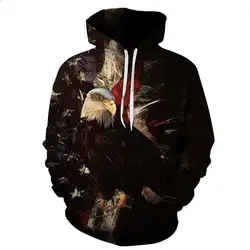 Новая модная куртка для мужчин/для женщин 3d толстовки печати толстовки Орел унисекс пространство Galaxy с капюшоном 6XL