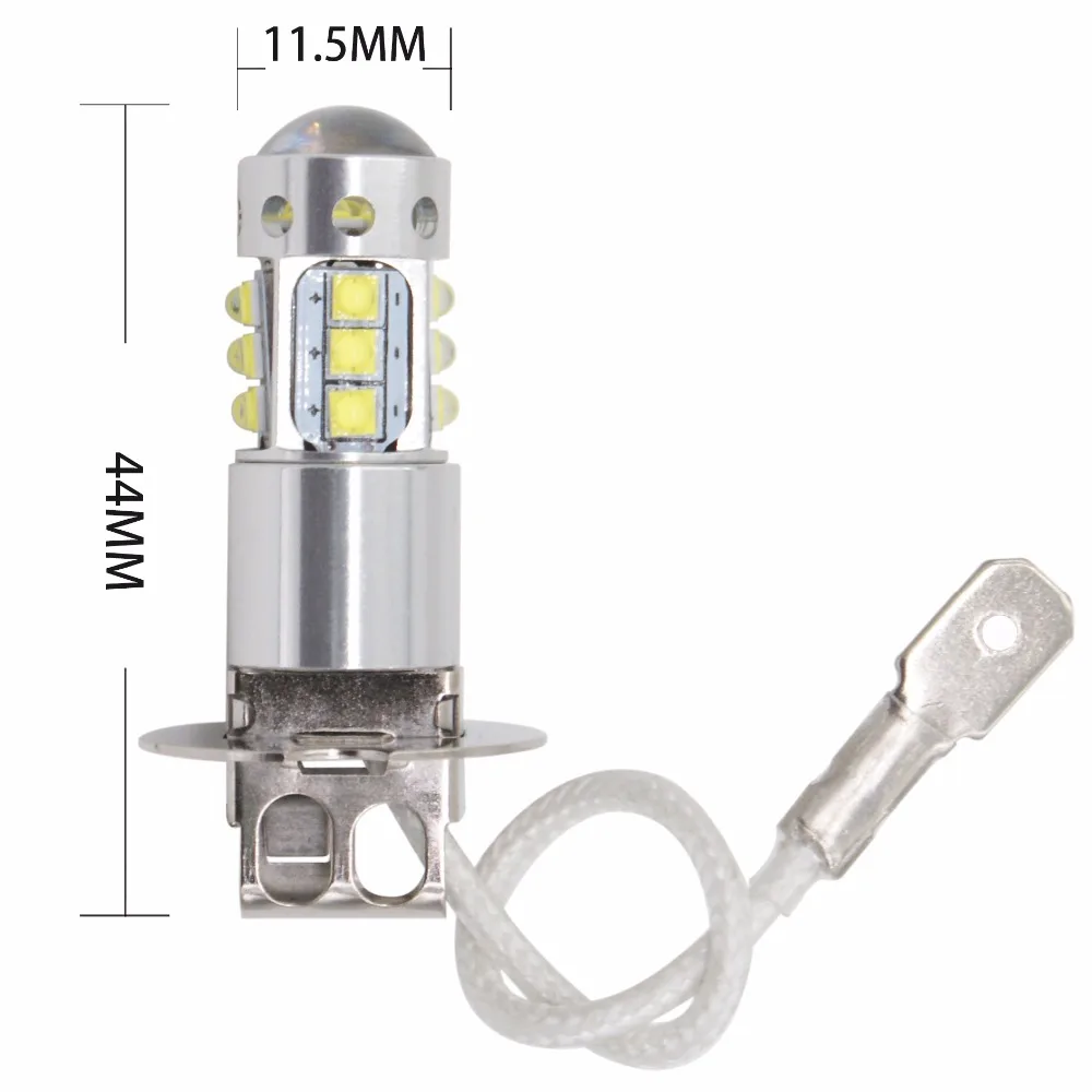 Lymoyo 2 шт. автомобиль H3 16Led 6000 К фара с интегральными схемами, автомобильный светильник Противотуманные фары DRL 16smd 80W 12V головной светильник тумана светильник фар дальнего света белый 12v