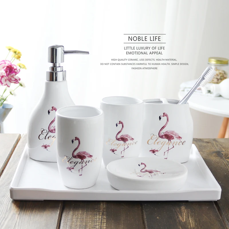 Домашний керамический набор для мытья ванной комнаты 5 шт. держатель мыла