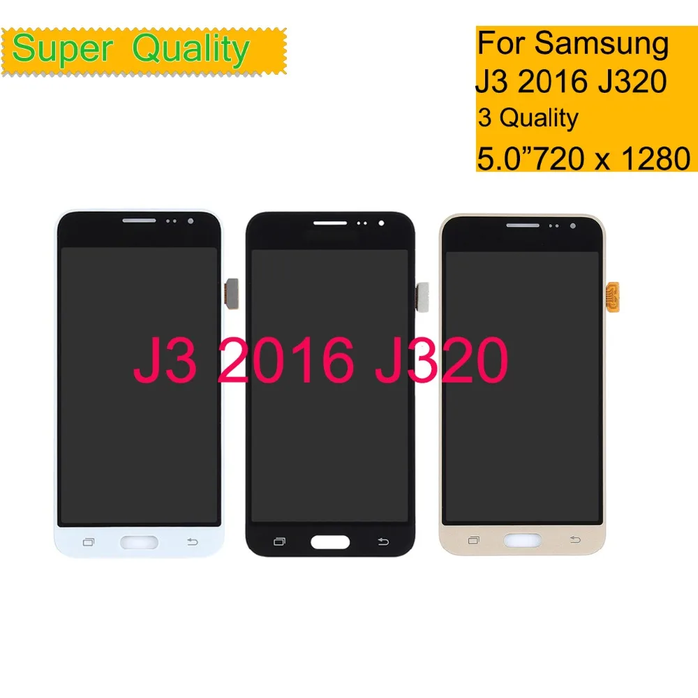 

SUPER AMOLED For SAMSUNG GALAXY J3 2016 J320 J320F J320FN LCD Display Touch Screen Digitizer Panel Pantalla monitor LCD Assembly