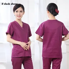 Если новая больница Доктор Медсестры ургическое платье Белый скрабы медицинская Униформа Женщины с коротким рукавом медицинский костюм скрабы Уход Униформа