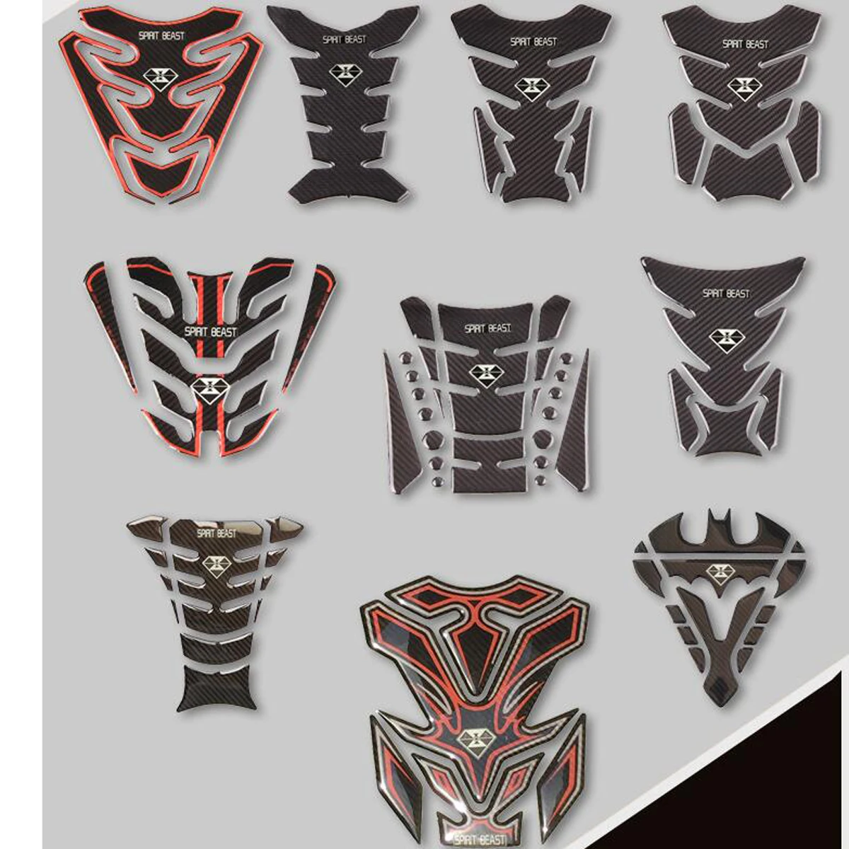 

1Pcs Motorcycle Sticker Reflective 3D Carbon Fiber Motorcycle Tank Pad Protector Decoration And Decals For Honda For Yamaha Etc