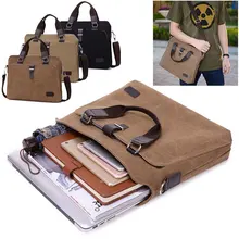 Универсальная сумка для ноутбука, мужской холщовый портфель, Офисная дорожная сумка через плечо, Портативная сумка для ноутбука, вместительная сумка