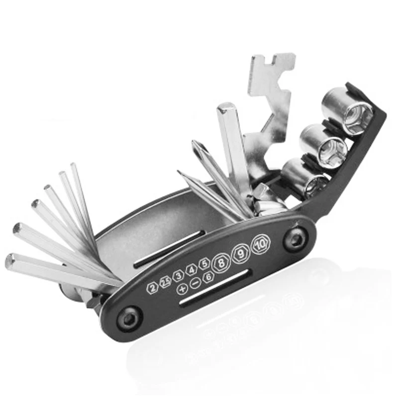 

ZK50 Drop Ship Portable Steel Multifunction Bicycle Repair Hand Tool 16-1 Set Tools Folding Screwdriver Hexagon Wrench Cycling