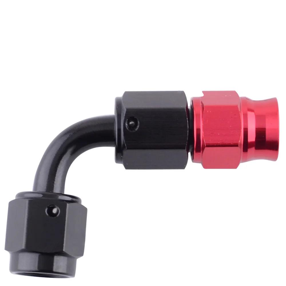 SPEEDWOW AN3 Aluminum PTFE Fitting Adapter 0/45/90/180 Degree Fuel/Swivel Reusable Hoes End Fit Oil Hose Line E85