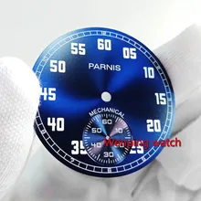 Циферблат часов 38,9 мм parnis синий черный циферблат fit 6498 Чайка механизм корпус часов светящиеся знаки P896