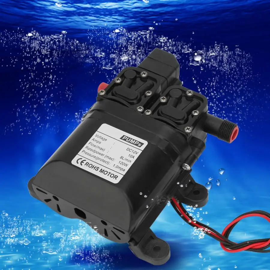 DC 12V 120W High Pressure Self Priming Diaphragm Water Pump with Automatic Pressure Switch Diaphragm Water Pump