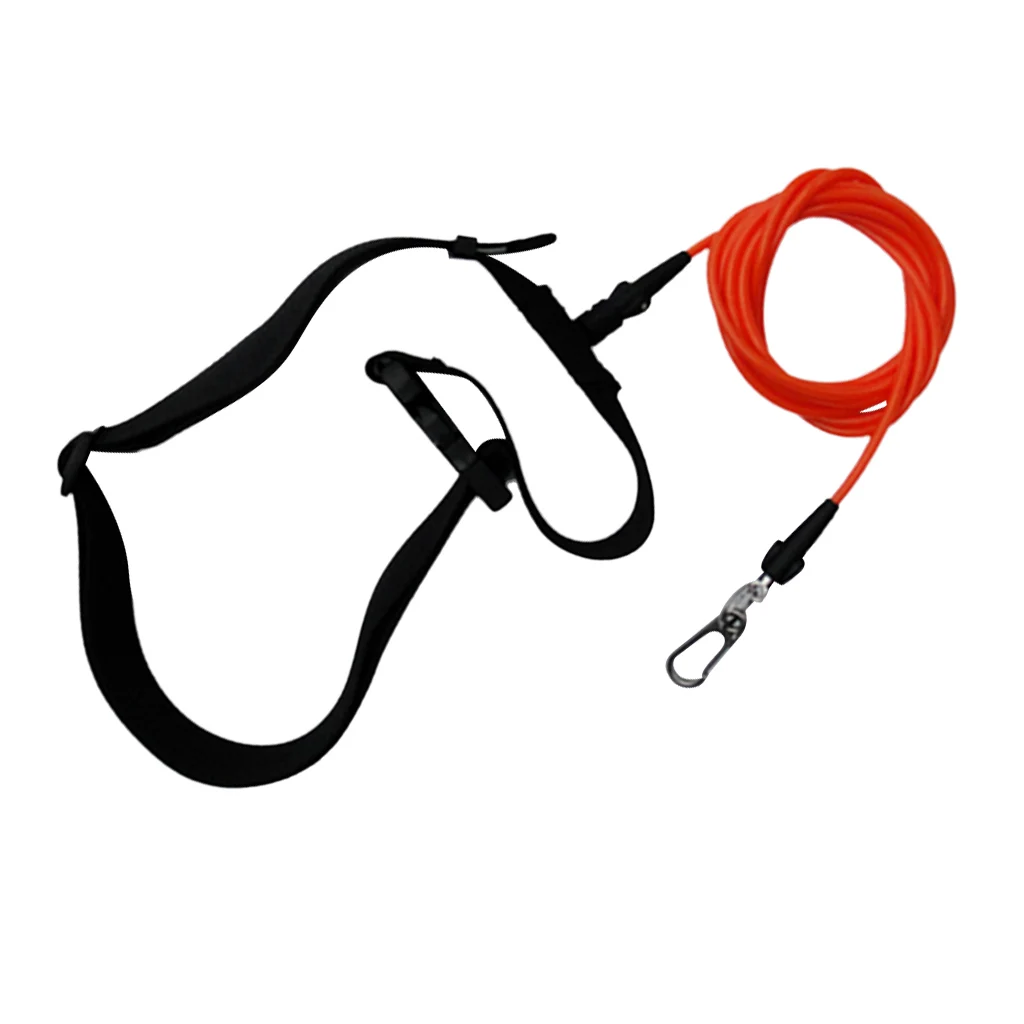 

5ft/150cm Adjustable Swimming Exerciser Leash Stationary Resistance Cord Swim Pool Hip Belt Training Tether with Steel Snap Clip