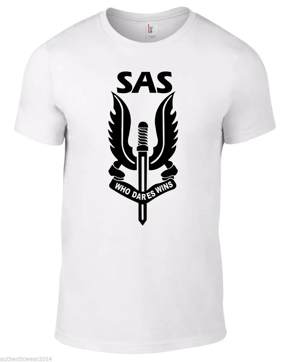Мужская футболка в стиле милитари SAS 'Who Dares Wins' летняя хит продаж 2019|Футболки| |