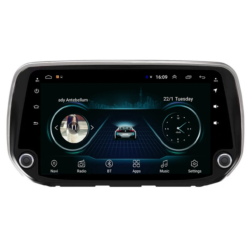 Автомобильный встроенный Wifi с микрофоном gps Navitel Bluetooth музыкальный плеер карта для hyundai santa fe- " Android 8,1