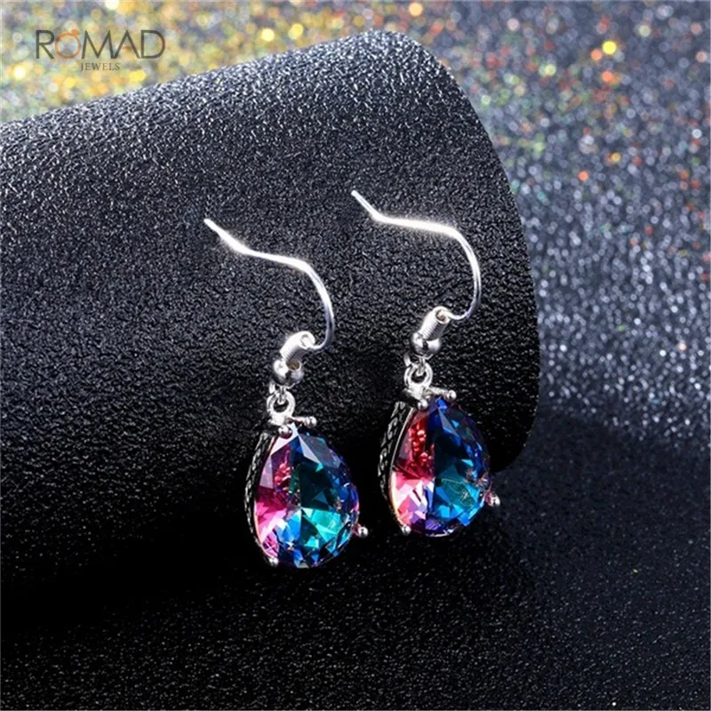 Серьги подвески женские из серебра 925 пробы с крупными