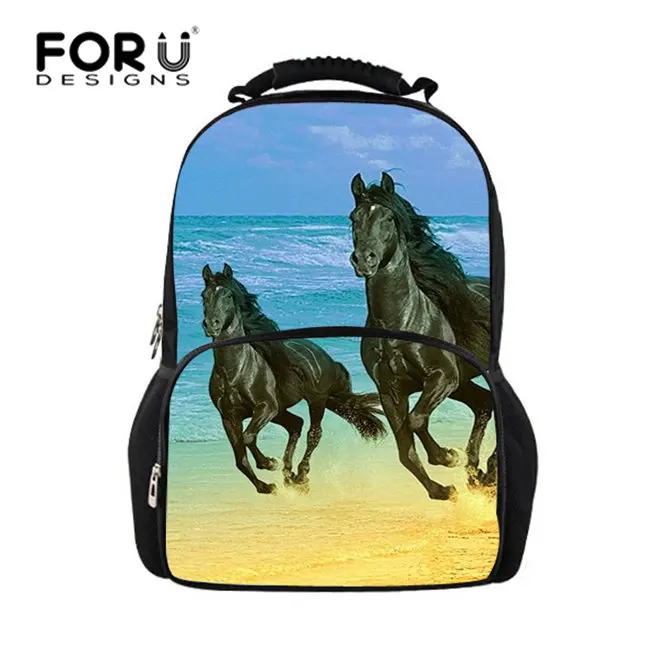 FORUDESIGNS/рюкзаки с рисунком лошади для подростков, школьная сумка, школьный рюкзак, женские рюкзаки для детей, девочек, детский рюкзак - Цвет: W3146A