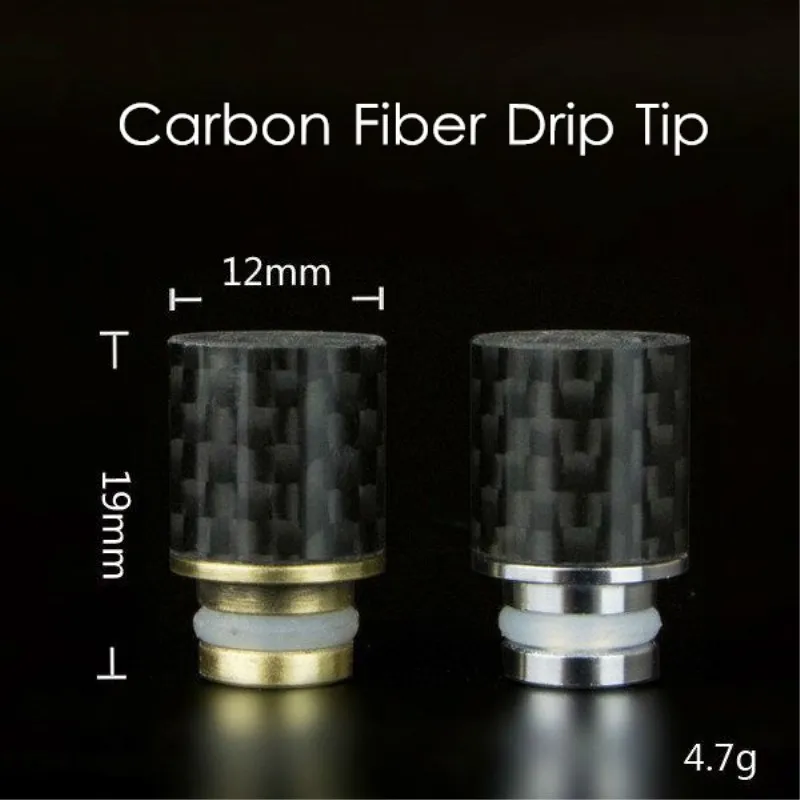 5pcs 510 Drip Tips Carbon Fiber Drip Tip Flat Wide Bore Drip Tip 510
