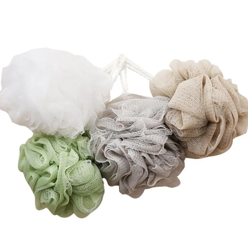 Новое поступление 4 шт. губка для душа для ванны Loofahs сетка пуф для тела для душа мяч Горячий