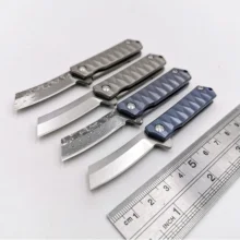Mini Folding Knife Damascus/D2 Blade TC4 Titanium Handle Pokcet Knives Outdoor Camping Self Defense Survival Hunting EDC Tools y start knife dmitry sinkevich flipper knife camping hunting pocket knives edc tools d2 blade tc4 titanium handle free ship