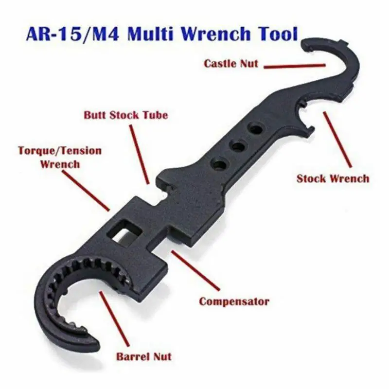 AR15/M4 Многофункциональный портативный ключ Регулируемый Быстро Snap сцепление Сталь металлические гаечные ключи Y36-A ручной инструмент
