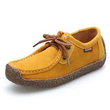 Women Flats Shoes 2016 Autumn Oxford Shoes Casual Suede Leather Ankle boots Lace Up Comfortable Platform Shoes women 6d54