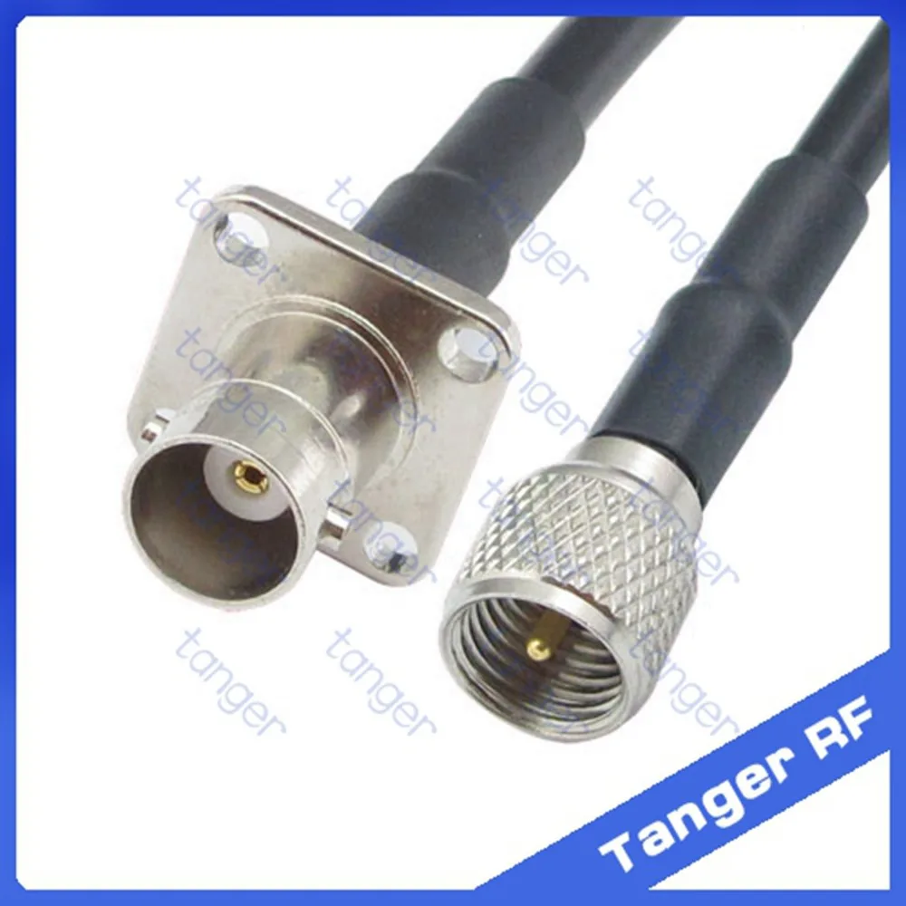 

Hot Selling Tanger BNC female jack 4four hole panel to Mini UHF male plug PL259 RF RG58 Pigtail Jumper Coaxial Cable 20inch 50cm