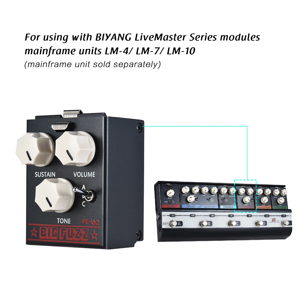 Педаль для гитарных эффектов BIYANG серий LiveMaster FZ 162 Fuzz|Детали и аксессуары гитар| |