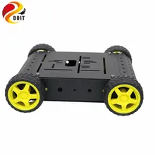 4wd умный автомобиль шасси комплект с TT Мотор колеса алюминиевый сплав кронштейн для Arduino DIY пульт дистанционного управления робот комплект