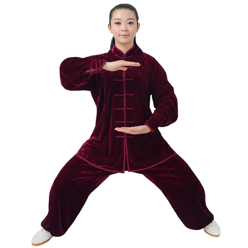 

2019 martial arts men women Chinese Martial Arts Long sleeve Tai Chi clothing Suit Wing Chun Kung Fu uniforms Performance