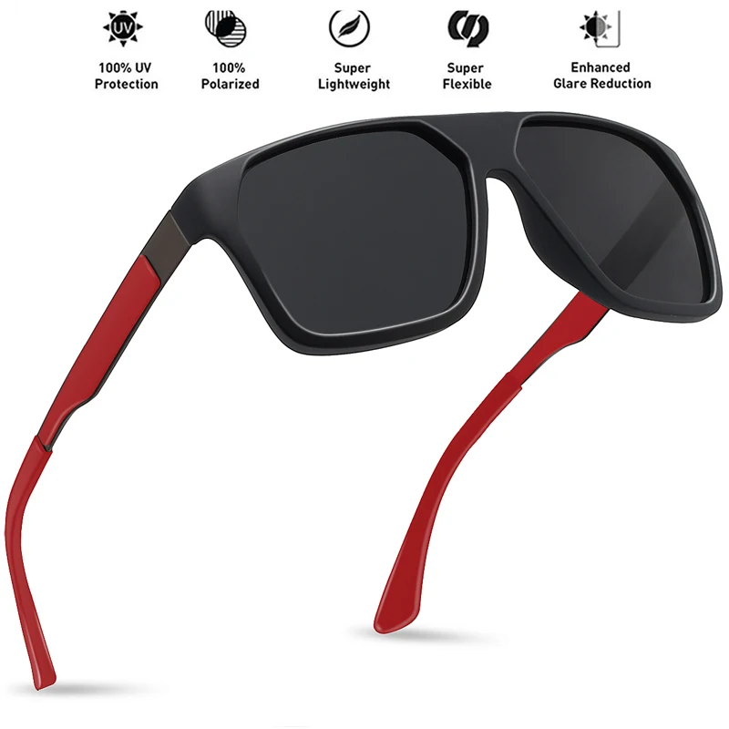 JULI Classic Polarized Sports Sunglasses Men Women Male Driving Wrap