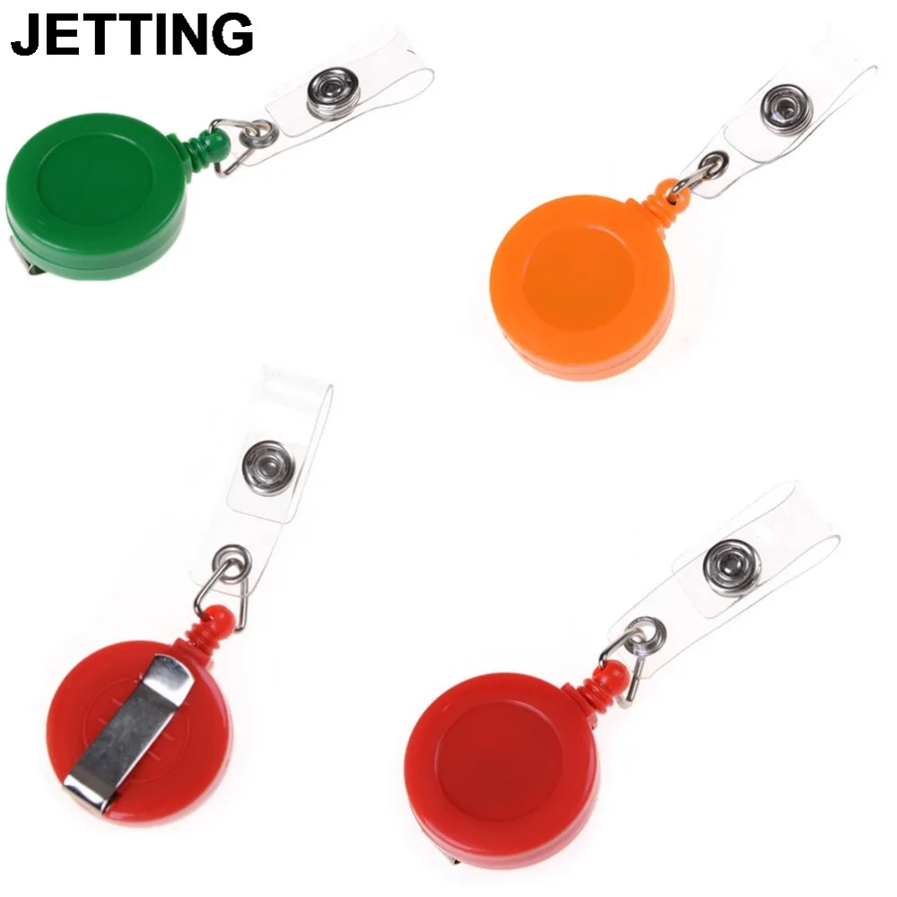 

JETTING 1Pcs Hot Selling Mini High Quality Casual Badge Reel Retractable Key Ring ID Card Holder Clips Random Color