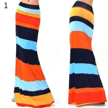 Новинка, Европейская летняя женская юбка-карандаш, высокая растягивающаяся юбка-карандаш с цветочным принтом в полоску, юбка-карандаш миди, Женская юбка