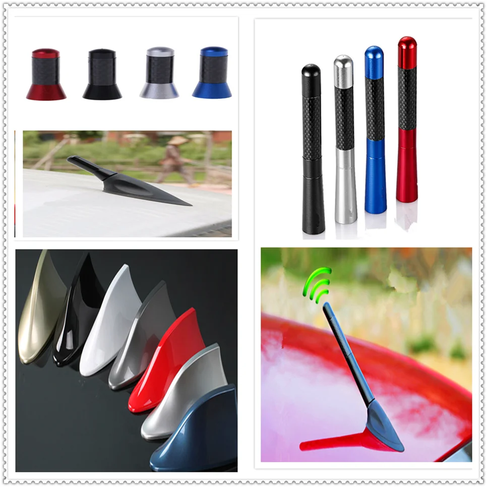 

Car Carbon Fiber roof Metal Short Radio shark styling signal Antenna for Audi A4 Avant A4 Cabriolet A6L A8L TT TTS Any Cars