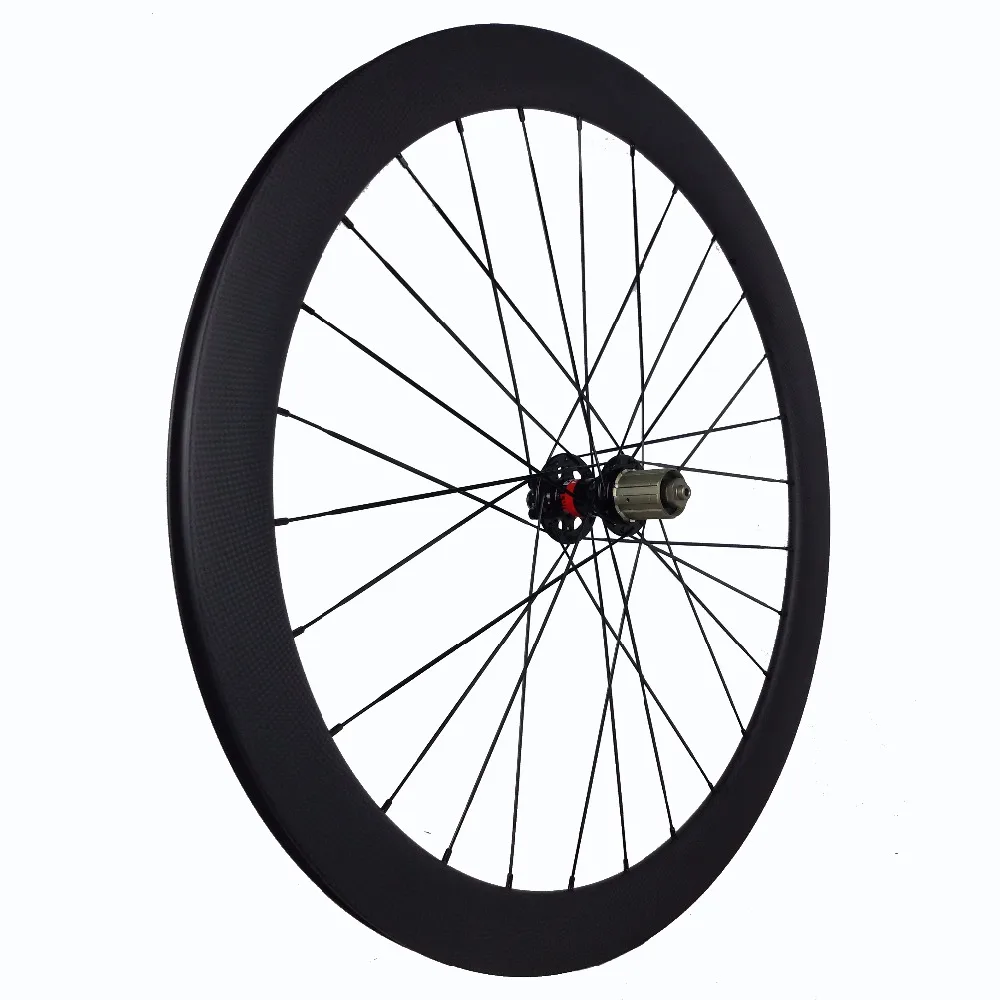 Discount 50mm carbon clincher 700c disc wheelset bicycle wheels OEM 23/25mm wide rodas de carbono cyclocross XD body novatec QR/thru axle 3