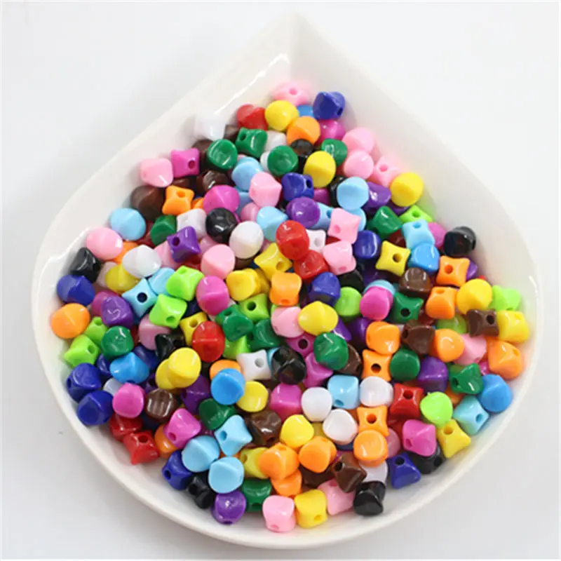 

100pcs/10mm color inner plastic square beaded diy hand-woven beaded color acrylic beads